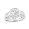 Thumbnail Image 2 of Diamond Bridal Set 1 ct tw Round & Baguette-cut 10K White Gold