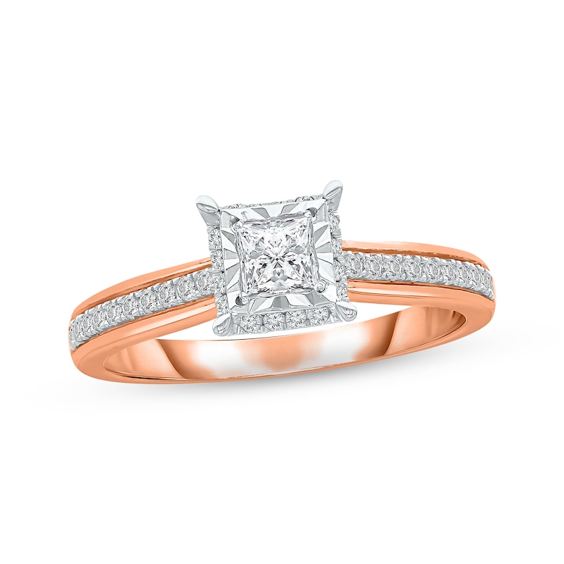 Main Image 1 of Now + Forever Diamond Engagement Ring 1/2 ct tw Princess & Round-cut 18K Rose Gold