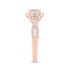 Thumbnail Image 2 of Memories Moments Magic Diamond Three-Stone Engagement Ring 1 ct tw Emerald & Round-cut 14K Rose Gold