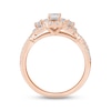 Thumbnail Image 3 of Memories Moments Magic Diamond Three-Stone Engagement Ring 1 ct tw Emerald & Round-cut 14K Rose Gold
