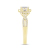 Thumbnail Image 2 of Memories Moments Magic Diamond Three-Stone Engagement Ring 1 ct tw Emerald & Round-cut 14K Yellow Gold