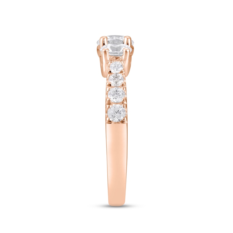 Diamond Three-Stone Engagement Ring 2 ct tw Round-cut 14K Rose Gold