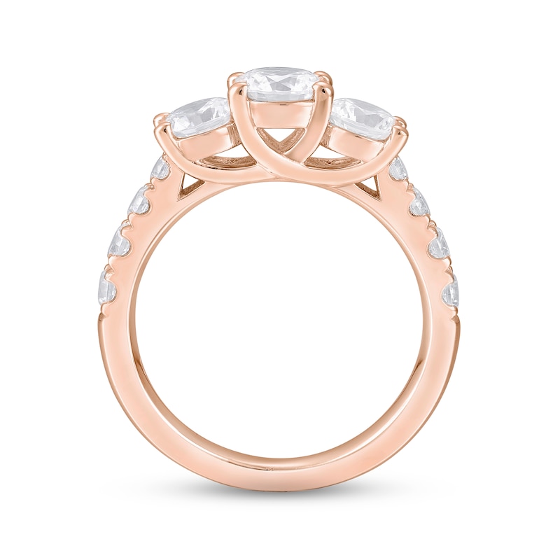 Diamond Three-Stone Engagement Ring 2 ct tw Round-cut 14K Rose Gold