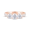 Thumbnail Image 3 of Diamond Three-Stone Engagement Ring 2 ct tw Round-cut 14K Rose Gold