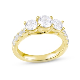 Now + Forever Diamond Three-Stone Engagement Ring 2 ct tw Round-cut 14K Yellow Gold