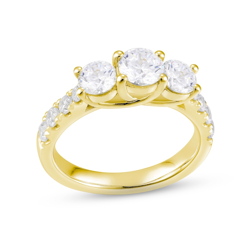 Main Image 1 of Now + Forever Diamond Three-Stone Engagement Ring 2 ct tw Round-cut 14K Yellow Gold