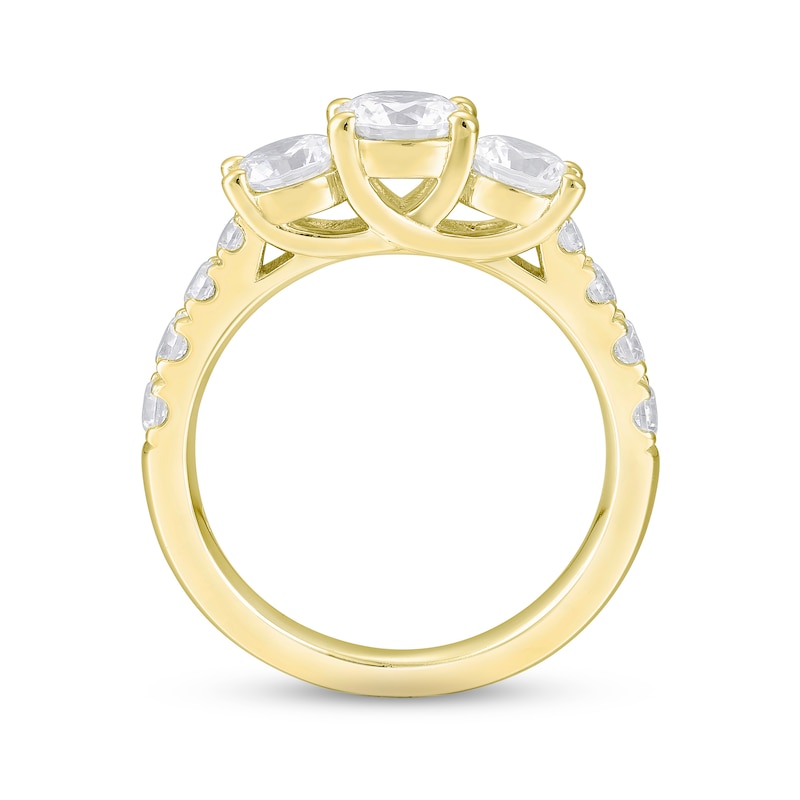 Diamond Three-Stone Engagement Ring 2 ct tw Round-cut 14K Yellow Gold