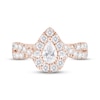 Thumbnail Image 4 of Now + Forever Diamond Halo Engagement Ring 1-1/2 ct tw Pear & Round-cut 18K Rose Gold