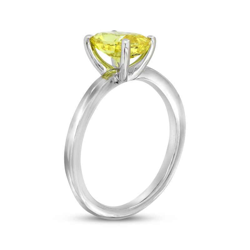 Lab-Created Diamonds by KAY Yellow Oval-Cut Solitaire Ring 1-1/2 ct tw 14K White Gold