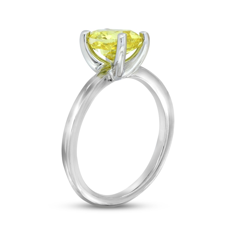 Main Image 2 of Now + Forever Lab-Grown Diamonds Yellow Oval-Cut Solitaire Ring 2 ct tw 14K White Gold