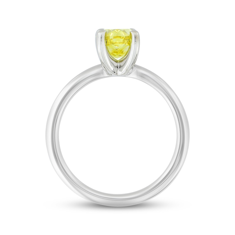 Main Image 3 of Now + Forever Lab-Grown Diamonds Yellow Oval-Cut Solitaire Ring 2 ct tw 14K White Gold
