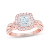 Thumbnail Image 1 of THE LEO First Light Diamond Princess-Cut Engagement Ring 3/4 ct tw 14K Two-Tone Gold