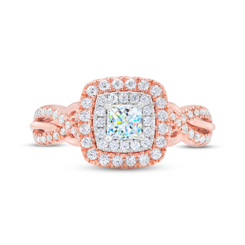 Main Image 3 of THE LEO First Light Diamond Princess-Cut Engagement Ring 3/4 ct tw 14K Two-Tone Gold