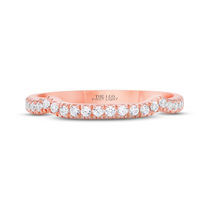 THE LEO First Light Diamond Wedding Band 1/5 ct tw Round-cut 14K Rose Gold