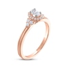 Thumbnail Image 1 of Diamond Halo Engagement Ring 3/8 ct tw Oval & Round-cut 14K Rose Gold