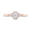 Thumbnail Image 2 of Diamond Halo Engagement Ring 3/8 ct tw Oval & Round-cut 14K Rose Gold