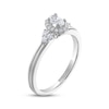 Thumbnail Image 1 of Diamond Halo Engagement Ring 3/8 ct tw Oval & Round-cut 14K White Gold