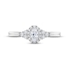 Thumbnail Image 2 of Diamond Halo Engagement Ring 3/8 ct tw Oval & Round-cut 14K White Gold