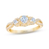 Thumbnail Image 0 of THE LEO First Light Diamond Three-Stone Engagement Ring 3/4 ct tw Round-cut 14K Yellow Gold