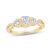 Thumbnail Image 0 of THE LEO First Light Diamond Three-Stone Engagement Ring 3/4 ct tw Round-cut 14K Yellow Gold