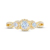 Thumbnail Image 2 of THE LEO First Light Diamond Three-Stone Engagement Ring 3/4 ct tw Round-cut 14K Yellow Gold