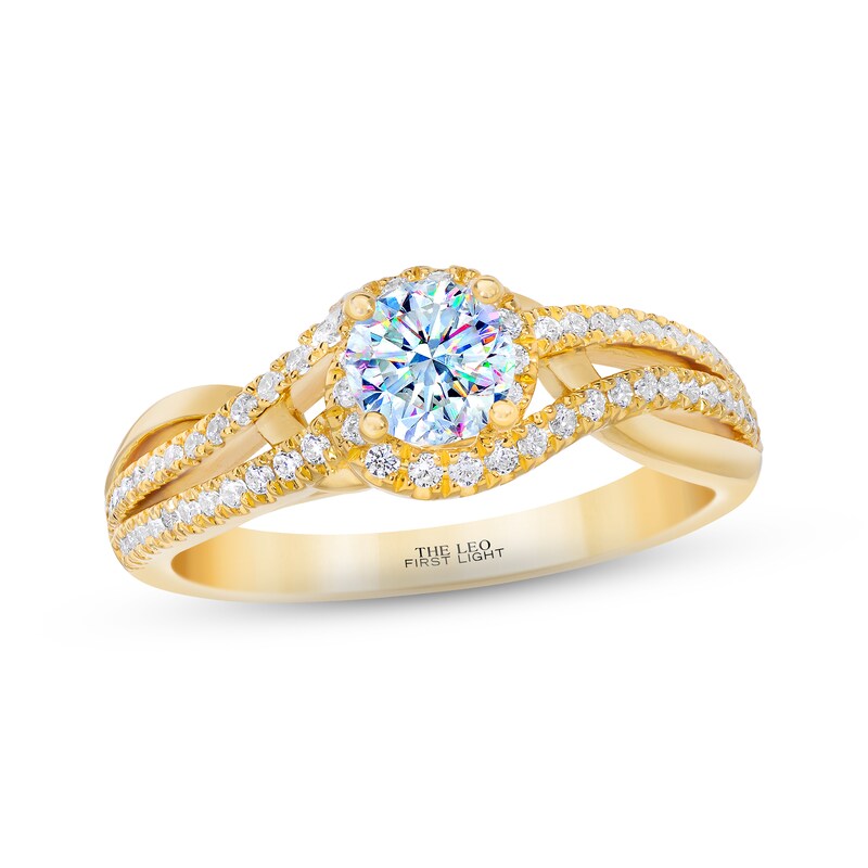THE LEO First Light Diamond Engagement Ring 3/4 ct tw 14K Yellow Gold
