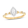 Thumbnail Image 0 of Diamond Halo Engagement Ring 1/2 ct tw Marquise & Round-cut 14K Two-Tone Gold