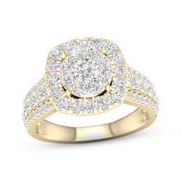 Now + Forever Multi-Diamond Engagement Ring 2 ct tw Round-cut 18K Yellow Gold