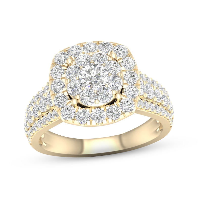 Main Image 1 of Now + Forever Multi-Diamond Engagement Ring 2 ct tw Round-cut 18K Yellow Gold