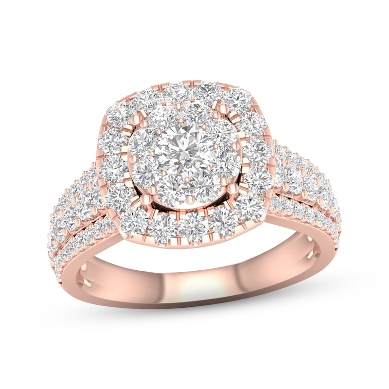 Main Image 1 of Now + Forever Multi-Diamond Engagement Ring 2 ct tw Round-cut 18K Rose Gold