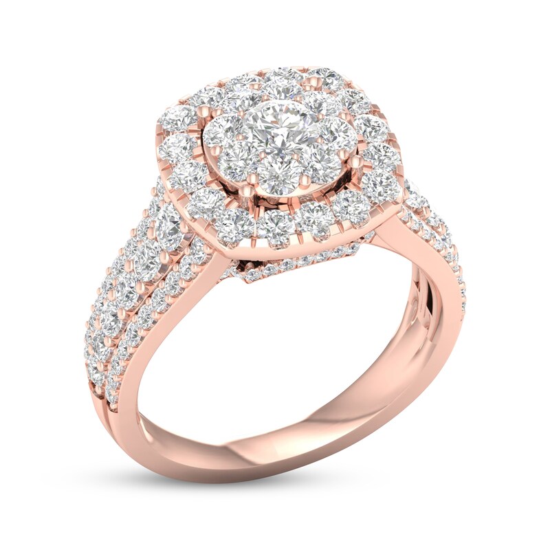 Main Image 2 of Now + Forever Multi-Diamond Engagement Ring 2 ct tw Round-cut 18K Rose Gold