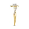 Thumbnail Image 2 of Now + Forever Diamond Halo Engagement Ring 5/8 ct tw Heart & Round-cut 14K Yellow Gold