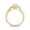 Thumbnail Image 3 of Now + Forever Diamond Halo Engagement Ring 5/8 ct tw Heart & Round-cut 14K Yellow Gold