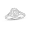 Thumbnail Image 0 of Diamond Engagement Ring 1 ct tw Emerald, Baguette & Round-cut 14K White Gold