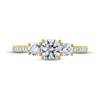 Thumbnail Image 2 of THE LEO Ideal Cut Diamond Three-Stone Engagement Ring 1 ct tw 14K Yellow Gold