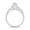 Thumbnail Image 3 of Now + Forever Diamond Engagement Ring 1 ct tw Emerald, Round & Baguette-cut 14K White Gold