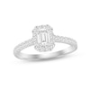 Thumbnail Image 0 of Diamond Engagement Ring 7/8 ct tw Emerald & Round-cut 14K White Gold