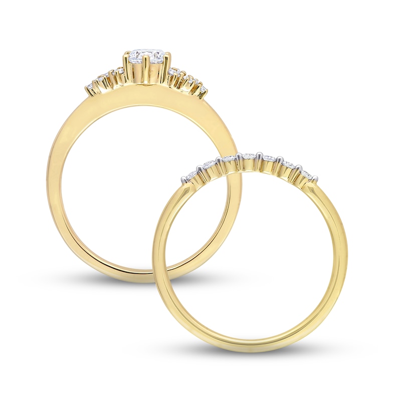 Diamond Bridal Set 1/2 ct tw Round-cut 10K Yellow Gold