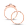 Thumbnail Image 2 of Diamond Bridal Set 1/2 ct tw Round & Princess-cut 14K Rose Gold