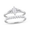 Thumbnail Image 0 of Diamond Bridal Set 5/8 ct tw Marquise & Round-cut 14K White Gold