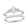 Thumbnail Image 1 of Now + Forever Diamond Bridal Set 5/8 ct tw Marquise & Round-cut 14K White Gold
