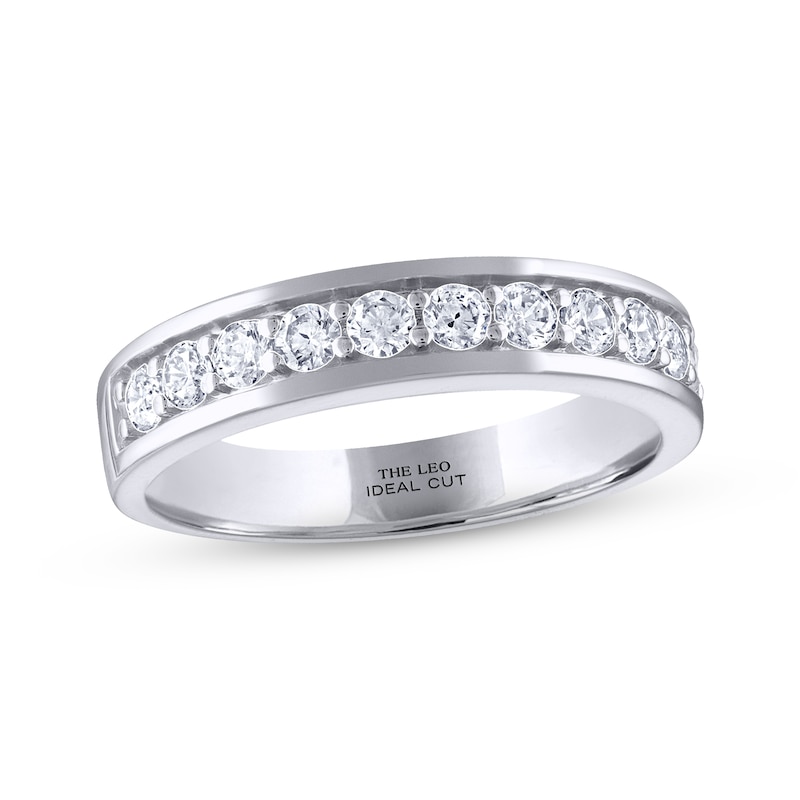 Men's THE LEO Ideal Cut Diamond Wedding Band 3/4 ct tw 14K White Gold with 360