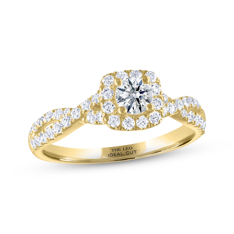Main Image 1 of THE LEO Ideal Cut Diamond Engagement Ring 3/4 ct tw 14K Yellow Gold