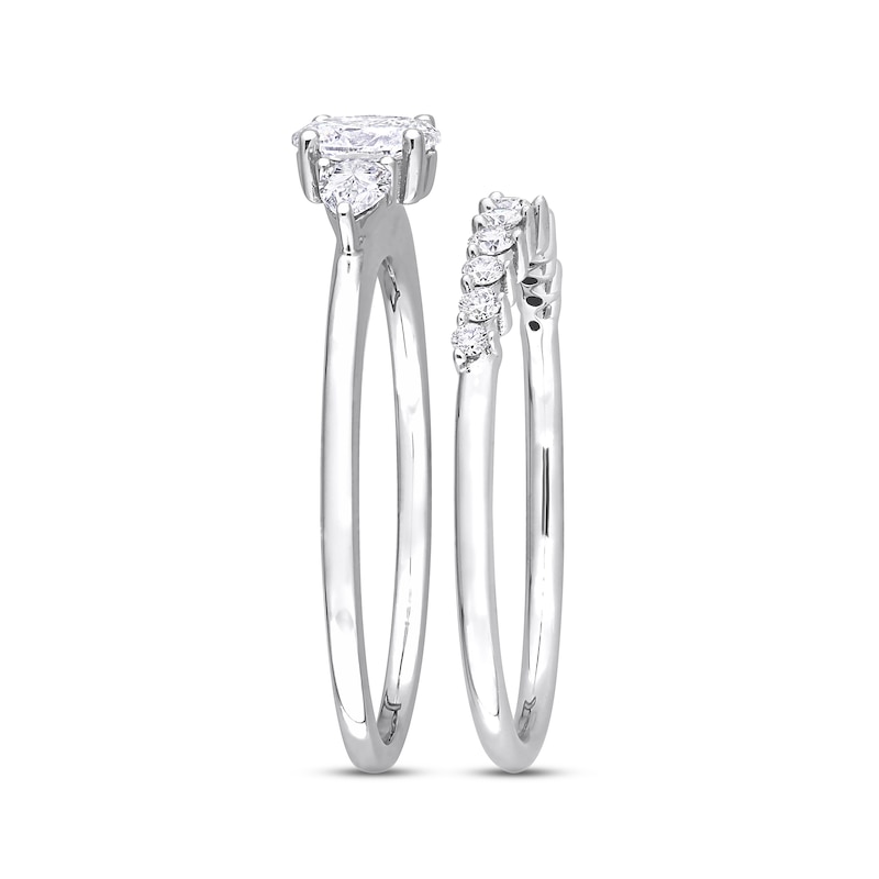 Diamond Bridal Set 5/8 ct tw Oval, Pear & Round-cut 14K White Gold