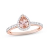 Thumbnail Image 0 of Morganite & Diamond Engagement Ring 1/4 ct tw Pear & Round-cut 10K Rose Gold
