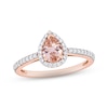 Thumbnail Image 1 of Now + Forever Morganite & Diamond Engagement Ring 1/4 ct tw Pear & Round-cut 10K Rose Gold