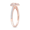Thumbnail Image 1 of Morganite & Diamond Engagement Ring 1/4 ct tw Pear & Round-cut 10K Rose Gold
