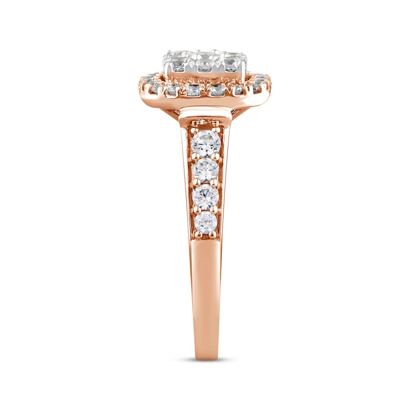 Main Image 2 of Now + Forever Multi-Diamond Center Engagement Ring 1 ct tw Round-cut 14K Rose Gold