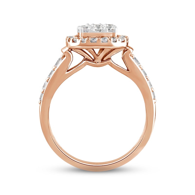 Multi-Diamond Center Engagement Ring 1 ct tw Round-cut 14K Rose Gold | Kay