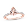 Thumbnail Image 0 of Morganite & Diamond Engagement Ring 1/8 ct tw Pear & Round-cut 10K Rose Gold
